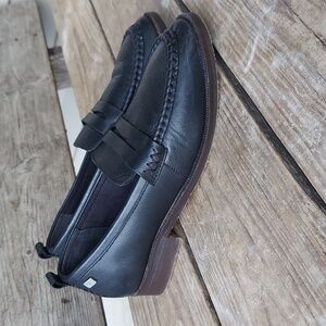 Musse & Cloud Classic Soft Black Leather Penny Loafer Slip-On Womens